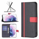 For Samsung Galaxy S21+ 5G BF13 Color Matching Cross Texture Leather Phone Case(Black) - 1