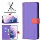 For Samsung Galaxy S21+ 5G BF13 Color Matching Cross Texture Leather Phone Case(Purple) - 1
