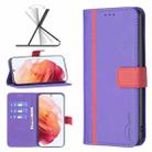 For Samsung Galaxy S21 5G BF13 Color Matching Cross Texture Leather Phone Case(Purple) - 1