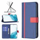 For Samsung Galaxy S22+ 5G BF13 Color Matching Cross Texture Leather Phone Case(Blue) - 1