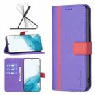 For Samsung Galaxy S22+ 5G BF13 Color Matching Cross Texture Leather Phone Case(Purple) - 1