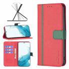 For Samsung Galaxy S22 5G BF13 Color Matching Cross Texture Leather Phone Case(Red) - 1