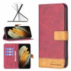 For Samsung Galaxy S21 Ultra 5G BF11 Color Matching Skin Feel Leather Phone Case(Red) - 1