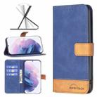 For Samsung Galaxy S21+ 5G BF11 Color Matching Skin Feel Leather Phone Case(Blue) - 1