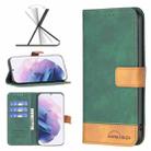 For Samsung Galaxy S21+ 5G BF11 Color Matching Skin Feel Leather Phone Case(Green) - 1