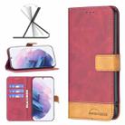 For Samsung Galaxy S21+ 5G BF11 Color Matching Skin Feel Leather Phone Case(Red) - 1
