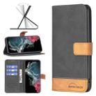 For Samsung Galaxy S22 Ultra 5G BF11 Color Matching Skin Feel Leather Phone Case(Black) - 1