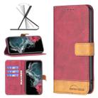 For Samsung Galaxy S22 Ultra 5G BF11 Color Matching Skin Feel Leather Phone Case(Red) - 1