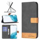 For Samsung Galaxy S22+ 5G BF11 Color Matching Skin Feel Leather Phone Case(Black) - 1