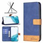 For Samsung Galaxy S22+ 5G BF11 Color Matching Skin Feel Leather Phone Case(Blue) - 1