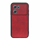 For OPPO K10 5G Accurate Hole Two-color Calf Texture PU Phone Case(Red) - 1