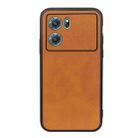 For OPPO K10 5G Accurate Hole Two-color Calf Texture PU Phone Case(Brown) - 1