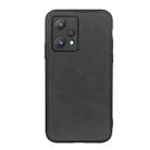 For OPPO Realme 9 Pro Accurate Hole Two-color Calf Texture PU Phone Case(Black) - 1