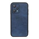 For OPPO Realme 9 Pro Accurate Hole Two-color Calf Texture PU Phone Case(Blue) - 1