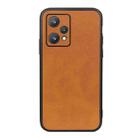 For OPPO Realme 9 Pro Accurate Hole Two-color Calf Texture PU Phone Case(Brown) - 1