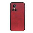 For OPPO Realme GT Neo 3 Accurate Hole Two-color Calf Texture PU Phone Case(Red) - 1