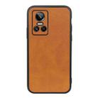 For OPPO Realme GT Neo 3 Accurate Hole Two-color Calf Texture PU Phone Case(Brown) - 1