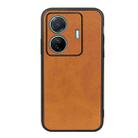 For vivo S15e Accurate Hole Two-color Calf Texture PU Phone Case(Brown) - 1