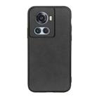 For OnePlus Ace Accurate Hole Two-color Calf Texture PU Phone Case(Black) - 1