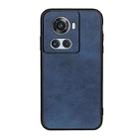For OnePlus Ace Accurate Hole Two-color Calf Texture PU Phone Case(Blue) - 1