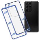 For Samsung Galaxy S21 Ultra 5G HD Magnetic Metal Tempered Glass Phone Case(Blue) - 1
