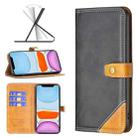 For iPhone 11 Color Matching Double Sewing Thread Leather Case (Black) - 1