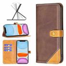 For iPhone 11 Color Matching Double Sewing Thread Leather Case (Brown) - 1