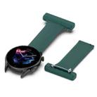 22mm Silicone Nurse Brooch Watch Band(Dark Green) - 1