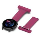 22mm Silicone Nurse Brooch Watch Band(Wine Red) - 1