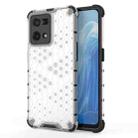 For OPPO Reno7 4G Shockproof Honeycomb PC + TPU Phone Case(White) - 1