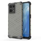 For OPPO Reno7 4G Shockproof Honeycomb PC + TPU Phone Case(Black) - 1