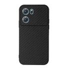 For OPPO K10 5G Accurate Hole Carbon Fiber Texture PU Phone Case(Black) - 1