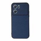 For OPPO K10 5G Accurate Hole Carbon Fiber Texture PU Phone Case(Blue) - 1