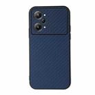For OPPO K10 Pro 5G Accurate Hole Carbon Fiber Texture PU Phone Case(Blue) - 1