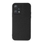 For OPPO Realme 9 Pro Accurate Hole Carbon Fiber Texture PU Phone Case(Black) - 1