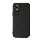 For OPPO Realme GT Neo 3 Accurate Hole Carbon Fiber Texture PU Phone Case(Black) - 1