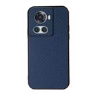 For OnePlus Ace Accurate Hole Carbon Fiber Texture PU Phone Case(Blue) - 1