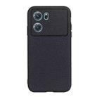 For OPPO K10 5G Accurate Hole Genuine Leather Phone Case(Black) - 1