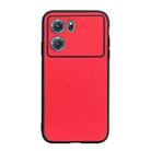 For OPPO K10 5G Accurate Hole Genuine Leather Phone Case(Red) - 1