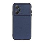 For OPPO K10 Pro 5G Accurate Hole Genuine Leather Phone Case(Blue) - 1