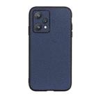 For OPPO Realme 9 Pro Accurate Hole Genuine Leather Phone Case(Blue) - 1