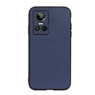 For OPPO Realme GT Neo 3 Accurate Hole Genuine Leather Phone Case(Blue) - 1