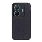 For vivo S15e Accurate Hole Genuine Leather Phone Case(Black) - 1