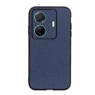 For vivo S15e Accurate Hole Genuine Leather Phone Case(Blue) - 1