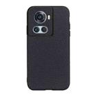 For OnePlus Ace Accurate Hole Genuine Leather Phone Case(Black) - 1