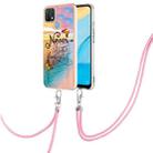 For OPPO A15 / A15s Electroplating IMD TPU Phone Case with Lanyard(Dream Butterfly) - 1