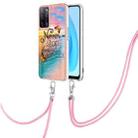 For OPPO A53s 5G / A55 5G Electroplating IMD TPU Phone Case with Lanyard(Dream Butterfly) - 1