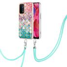 For OPPO A74 5G / A93 5G Electroplating IMD TPU Phone Case with Lanyard(Colorful Scales) - 1