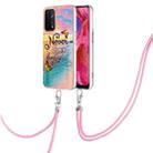 For OPPO A74 5G / A93 5G Electroplating IMD TPU Phone Case with Lanyard(Dream Butterfly) - 1