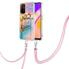 For OPPO A94 5G / A95 5G Electroplating IMD TPU Phone Case with Lanyard(Dream Butterfly) - 1